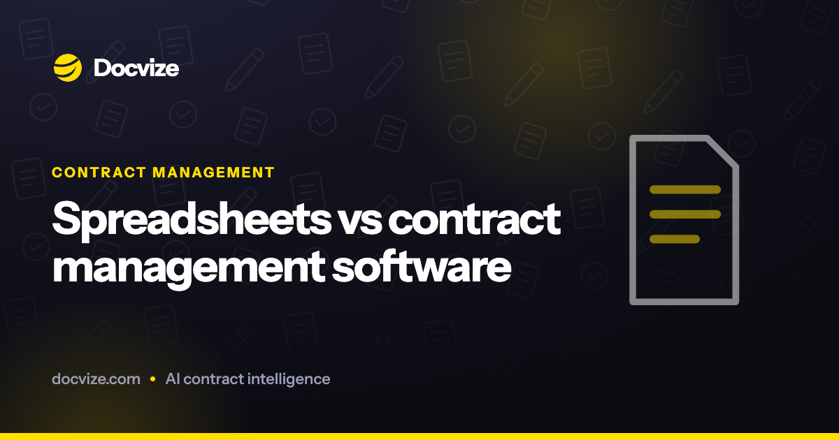 Spreadsheets vs contract management software